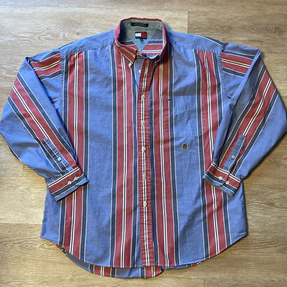 Tommy Hilfiger Vertical Striped Button Down Shirt